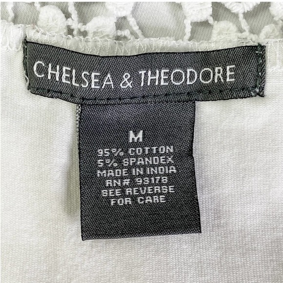 CHELSEA & Theodore White Crochet Tank Top Blouse - Picture 8 of 10